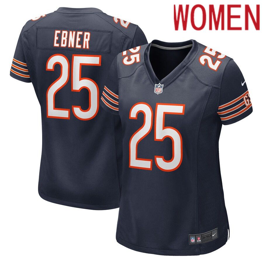 Women Chicago Bears 25 Trestan Ebner Nike Navy Game Player NFL Jersey